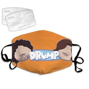 Game Grumps "Drump" Face Mask Mouth Face Cover w/ 2 Filters & Adjustable Elastic